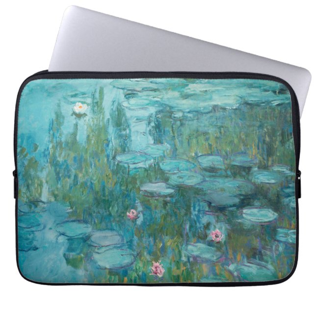 Water Lilies, Fine Art Oil Painting, Claude Monet ラップトップスリーブ (正面)