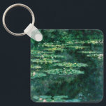 WATER LILIES IN GREEN POND by Claude Monet  キーホルダー<br><div class="desc">Elegant and colorful design elaborated from Masterpieces of Impressionism.Waterlily flowers in a pond, impressionist  painting featuring It is one of many variations of water lily landscapes that Claude Monet painted in his flower garden in Giverny,  France (1840-1926).</div>
