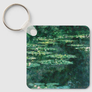 WATER LILIES IN GREEN POND by Claude Monet キーホルダー
