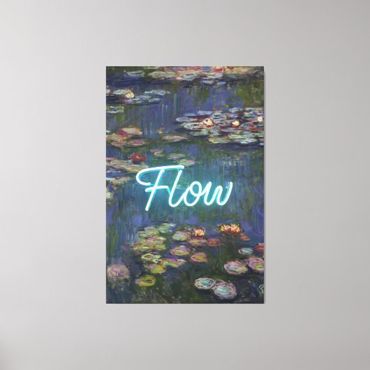 Water Lilies Remix – Neon “FLOW” Wall Art & Gifts キャンバスプリント (正面)