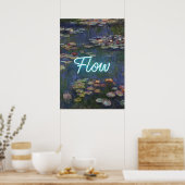 Water Lilies Remix – Neon “FLOW” Wall Art & Gifts ポスター (キッチン)