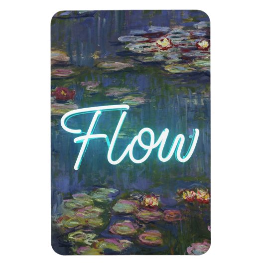 Water Lilies Remix – Neon “FLOW” Wall Art & Gifts マグネット (縦)