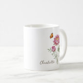 Water Lily Birth Month Flower コーヒーマグカップ (正面右)