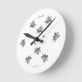 Water Lily Flower Maureen Girard Lotus Meditation ラウンド壁時計 (傾斜)