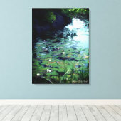 Water Lily Pond：Premium Canvas キャンバスプリント (インサイチュ (ウッドフロア))