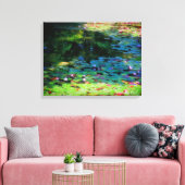 Water Lily Pond：Premium Canvas キャンバスプリント (インサイチュ (リビング))