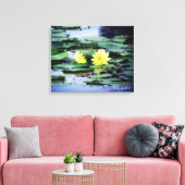 Water Lily Pond：Premium Canvas キャンバスプリント (インサイチュ (リビング))