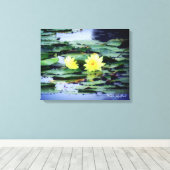 Water Lily Pond：Premium Canvas キャンバスプリント (インサイチュ (ウッドフロア))