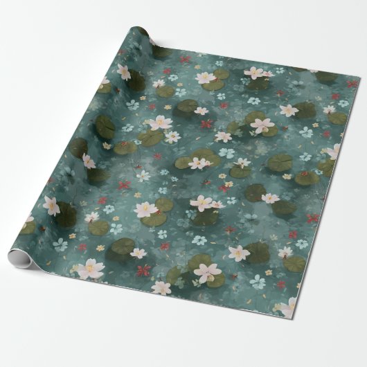 Water Lily Pond Wrapping Paper ラッピングペーパー (アンロールド)