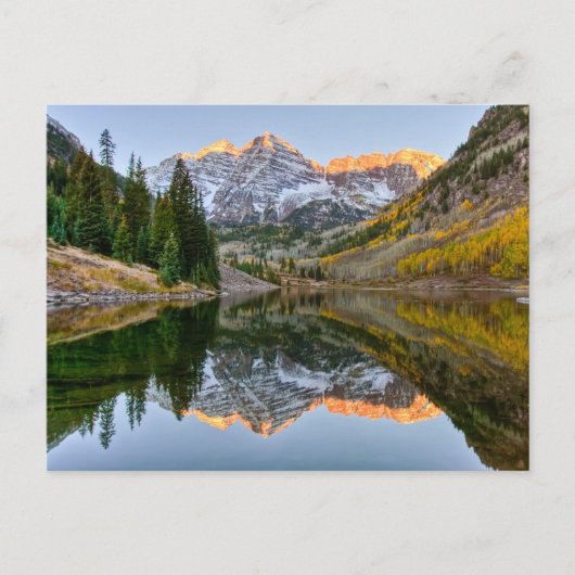 Water | Maroon Bells Lake Aspen Trees ポストカード (正面)