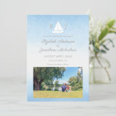 Water Meets Sky Watercolor Wedding セーブザデート (スタンド正面)