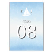 Water Meets Sky Watercolor Wedding テーブルナンバー (裏面)