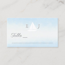 Water Meets Sky Watercolor Wedding プレイスカード
