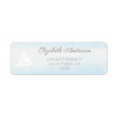 Water Meets Sky Watercolor Wedding ラベル (正面)