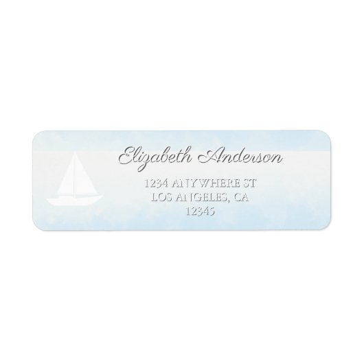 Water Meets Sky Watercolor Wedding ラベル (正面)
