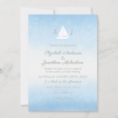Water Meets Sky Watercolor Wedding 招待状 (正面)