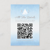 Water Meets Sky Watercolor Wedding Details エンクロージャーカード (正面)