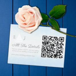 Water Meets Sky Watercolor Wedding Details エンクロージャーカード