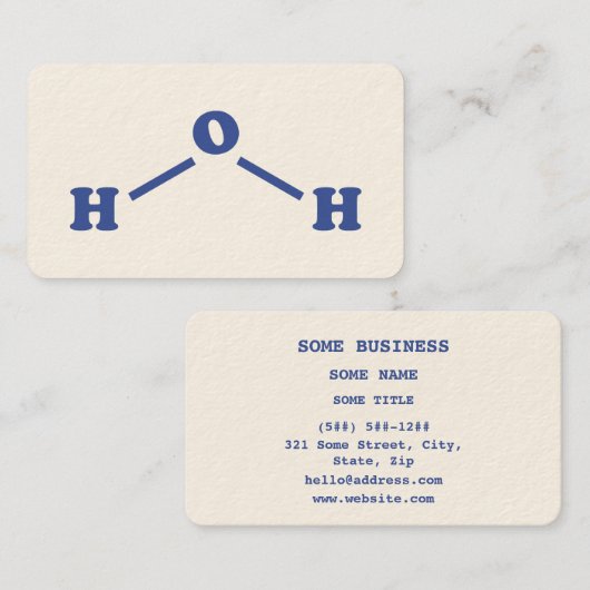 Water Molecular Chemical Formula 名刺 (正面/裏面)