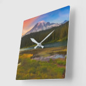 Water | Mt. Rainier National Park, Washington スクエア壁時計 (傾斜)