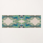 Water Path Flow – Abstract Aqua & Green Fluid Art  ヨガマット (裏面(横))