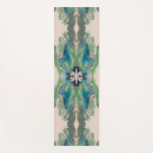 Water Path Flow – Abstract Aqua & Green Fluid Art ヨガマット (正面)