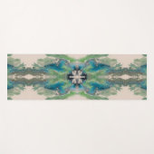 Water Path Flow – Abstract Aqua & Green Fluid Art  ヨガマット (正面(横))