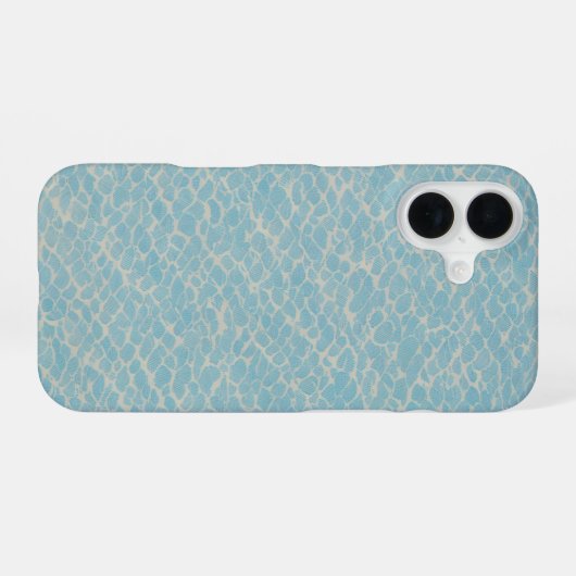 Water Pattern Light Blue Phone Case iPhone 16ケース (裏面横)