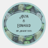 Water pebbles - Wedding sticker ラウンドシール (正面)