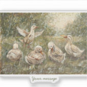 Water Play Whimsical Farmhouse Duck Family Pond シール (正面)