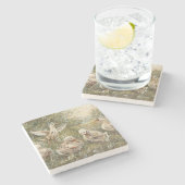 Water Play Whimsical Farmhouse Duck Family Pond ストーンコースター (横)