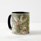 Water Play Whimsical Farmhouse Duck Family Pond マグカップ (正面左)