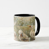 Water Play Whimsical Farmhouse Duck Family Pond マグカップ (正面右)