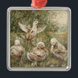 Water Play Whimsical Farmhouse Duck Family Pond メタルオーナメント<br><div class="desc">🐾 Water Play - Whimsical Ducks and Rainy Day Metal Ornament Rainy days have always felt so lively and full of joy to me, and that is exactly the feeling I wanted to capture in this piece. This ornament features my original oil painting of a small group of ducks splashing...</div>