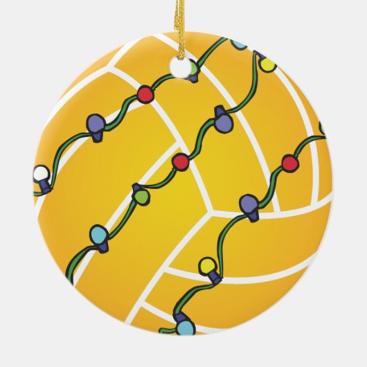 Water Polo Ball With Lights Holiday Customizable セラミックオーナメント (裏面)