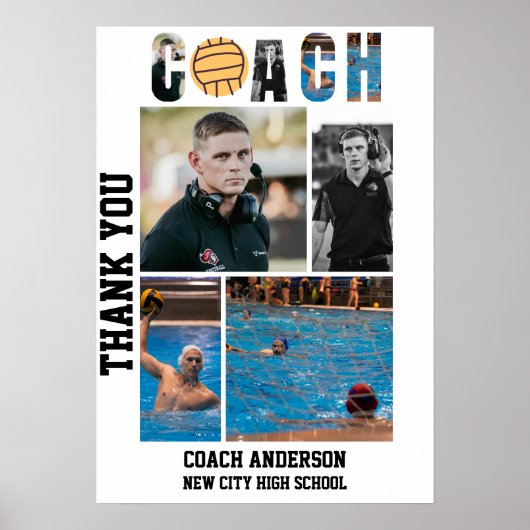 Water Polo Coach Senior Night Graduation Poster ポスター (正面)
