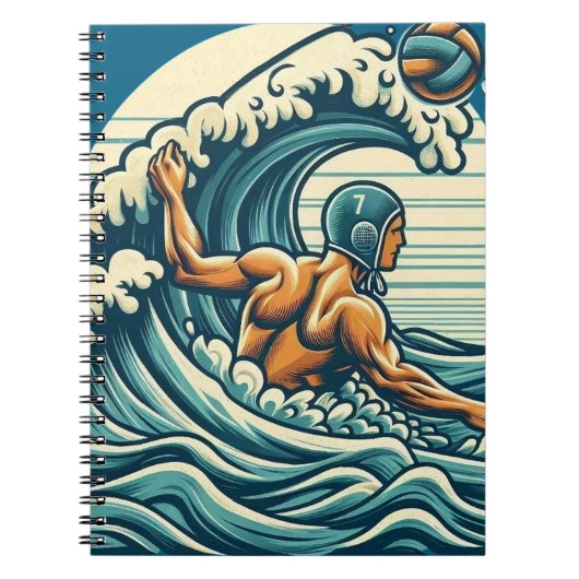 Water-polo Player Spiral Notepad ノートブック (正面)