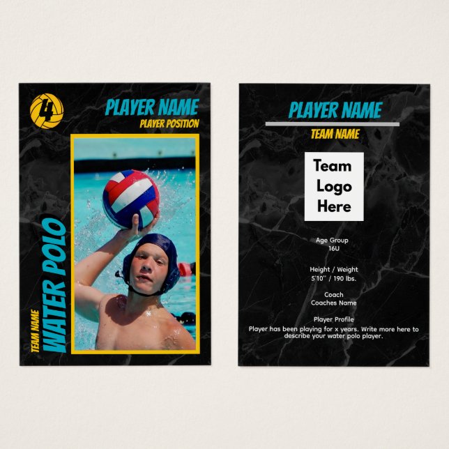 Water Polo Trading Card Customizable Collectible (正面&裏面)