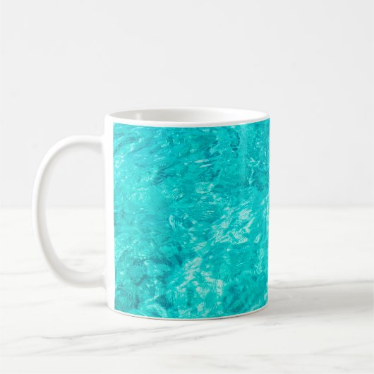 Water pool turquoise background コーヒーマグカップ (左)