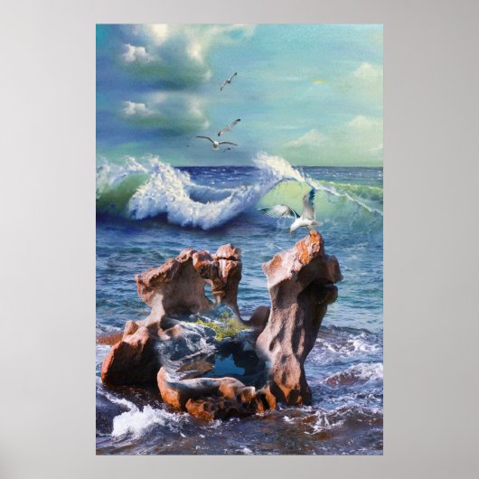 Water Power Background Card Design Poster ポスター (正面)