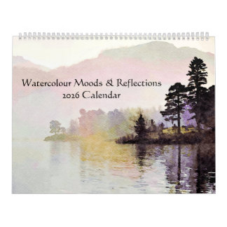 Water Reflections Watercolour Art Lake District カレンダー