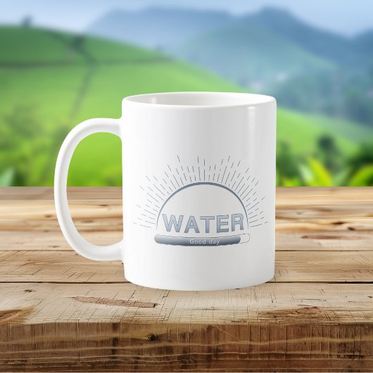 Water Reminder Good Day Blue Mug コーヒーマグカップ