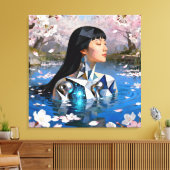 "Water’s Digital Dream" – A Digital Portrait       キャンバスプリント (インサイチュ (リビング))