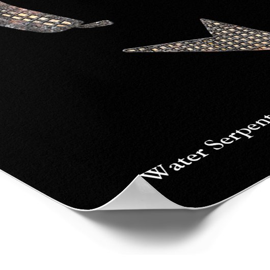 Water Serpent, Mimbres Pottery Design ポスター (角)