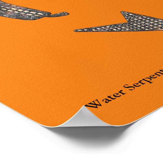 Water Serpent, Mimbres Pottery Design Poster ポスター (角)
