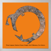 Water Serpent, Mimbres Pottery Design Poster ポスター (正面)