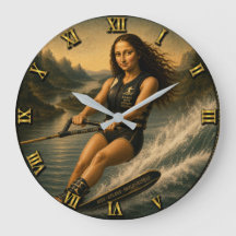 Water Skiing Funny Mona Lisa Gift for Lake & Water