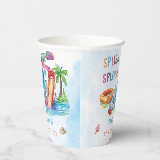 Water Slide Splish Splash Birthday Party 紙コップ (右)