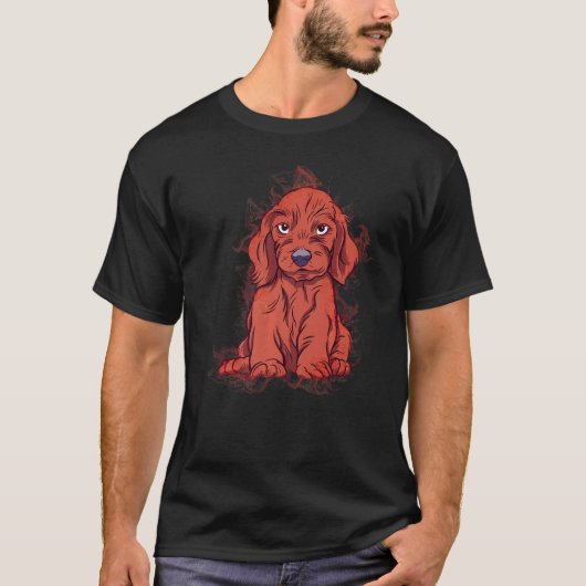 Water Splash Art Cute Sitting Dog Dachshund Premiu Tシャツ (正面)