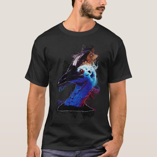 Water Splash Bird Head Cassowary Tシャツ (正面)